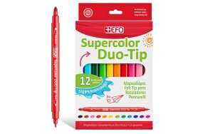 SUPERCOLOR DUO TIP MARKERS 12 COLOURS